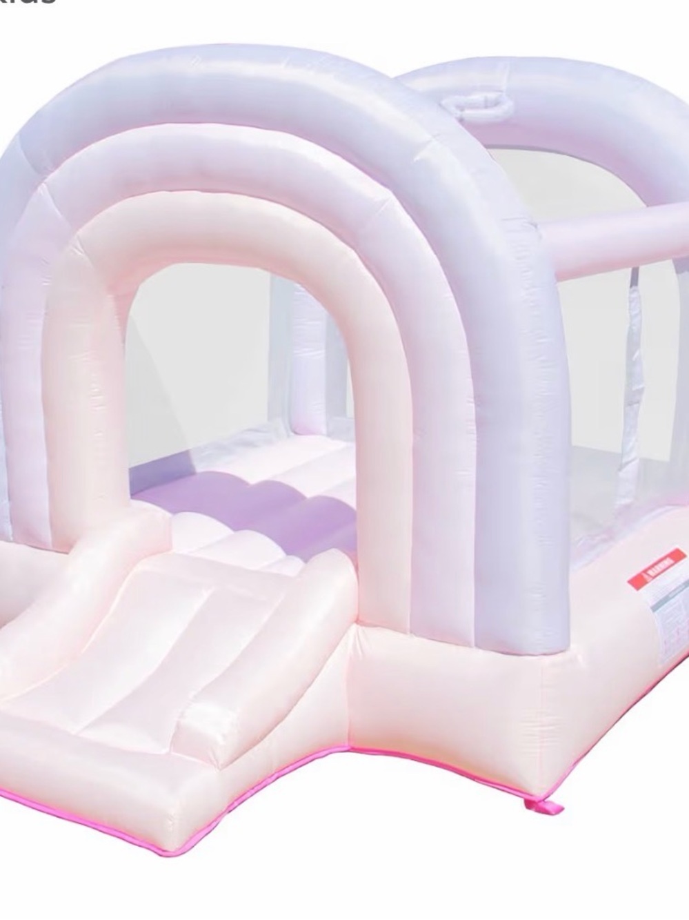 Pastel Pink Inflatable Bounce House with Archway